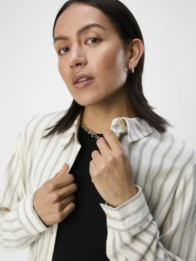 OBJSANNE L/S SHIRT AOP NOOS sandshell