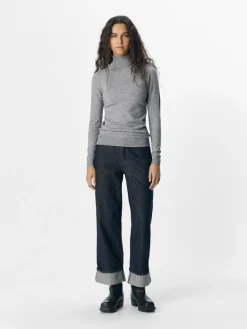 OBJSAVA CRYSTAL MW WIDE ANKLE JEANS 136 dark blue denim