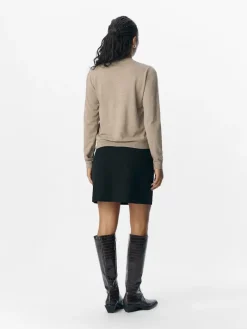 OBJTHESS L/S SHORT CARDIGAN NOOS desert taupe