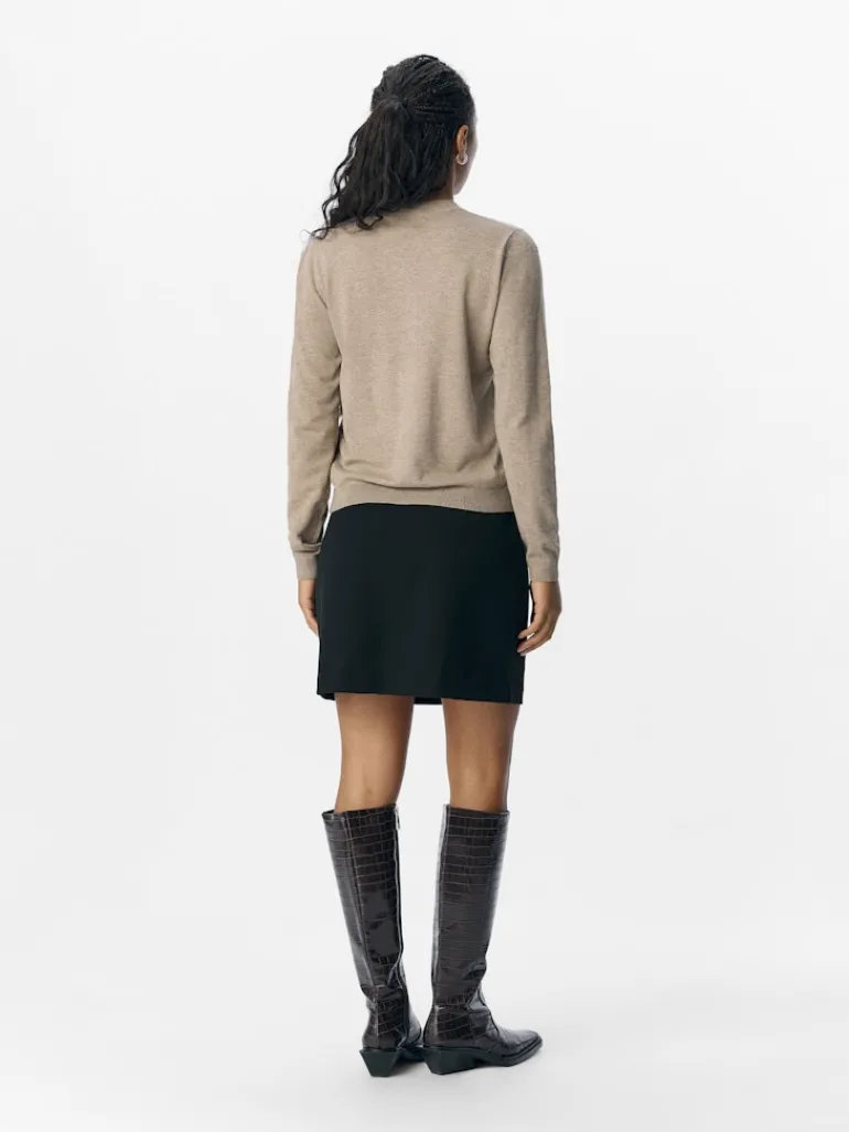 OBJTHESS L/S SHORT CARDIGAN NOOS desert taupe
