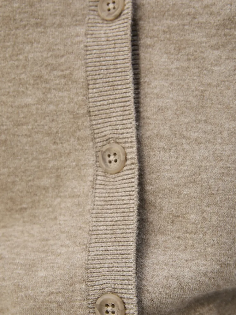 OBJTHESS L/S SHORT CARDIGAN NOOS desert taupe