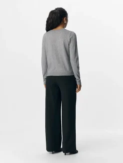 OBJTHESS L/S SHORT CARDIGAN NOOS medium grey melange