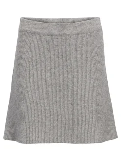 OBJVIOLA MW RE SHORT KNIT SKIRT NOOS medium grey melange