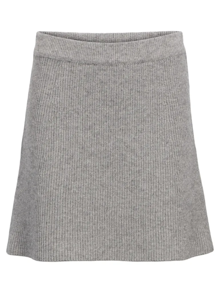OBJVIOLA MW RE SHORT KNIT SKIRT NOOS medium grey melange