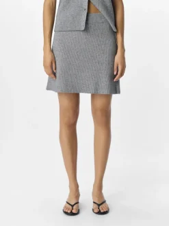 OBJVIOLA MW RE SHORT KNIT SKIRT NOOS medium grey melange