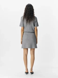 OBJVIOLA MW RE SHORT KNIT SKIRT NOOS medium grey melange