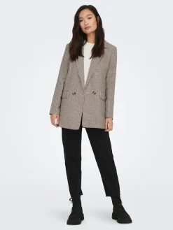 ONLADISON L/S CHECK BLAZER TLR OS NOOS white sand