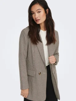 ONLADISON L/S CHECK BLAZER TLR OS NOOS white sand