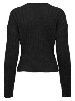 ONLAGNES LS RIB HIGHNECK CC KNT black