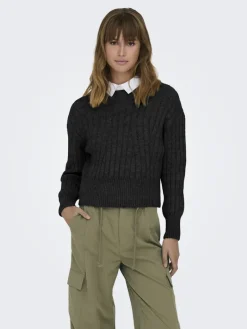 ONLAGNES LS RIB HIGHNECK CC KNT black