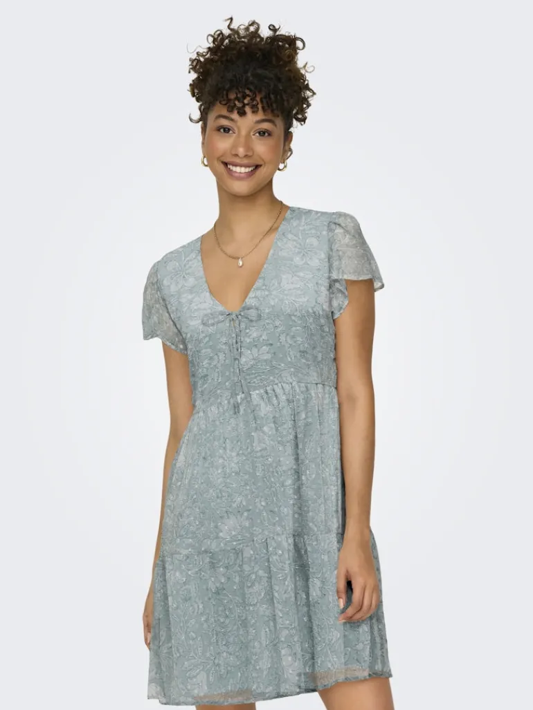 ONLAIDA ELISA LIFE DOBBY DRESS WVN fog green