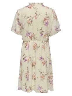 ONLAIDA ELISA SS DRESS LIFE WVN cannoli cream