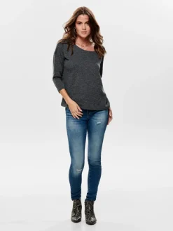 ONLALBA 3/4 TOP JRS NOOS dark grey melange