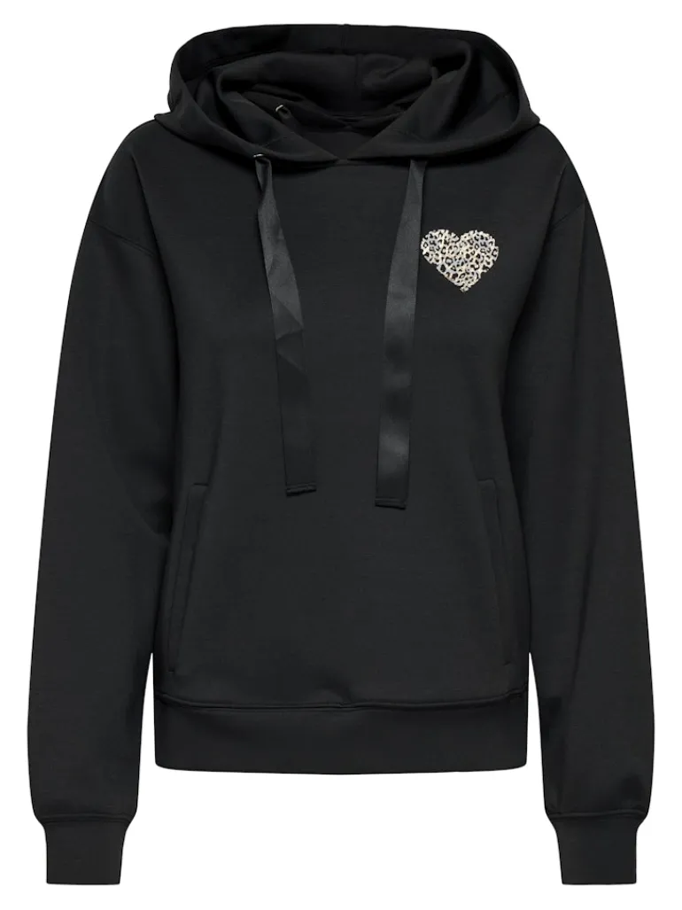 ONLALINA L/S PRINT HOOD SWT black
