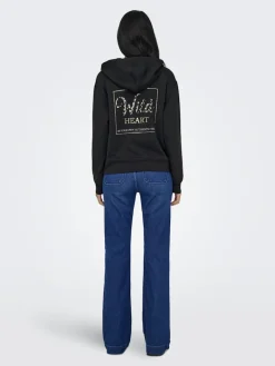 ONLALINA L/S PRINT HOOD SWT black