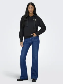 ONLALINA L/S PRINT HOOD SWT black