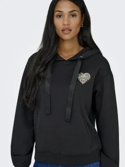 ONLALINA L/S PRINT HOOD SWT black