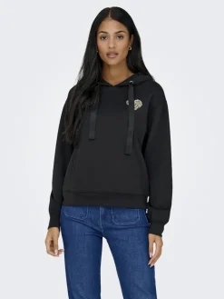 ONLALINA L/S PRINT HOOD SWT black