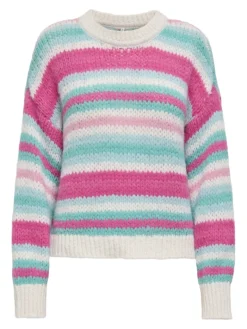 ONLALYSSA LIFE LS STRIPE O-NECK CC KNT birch