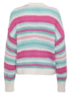 ONLALYSSA LIFE LS STRIPE O-NECK CC KNT birch