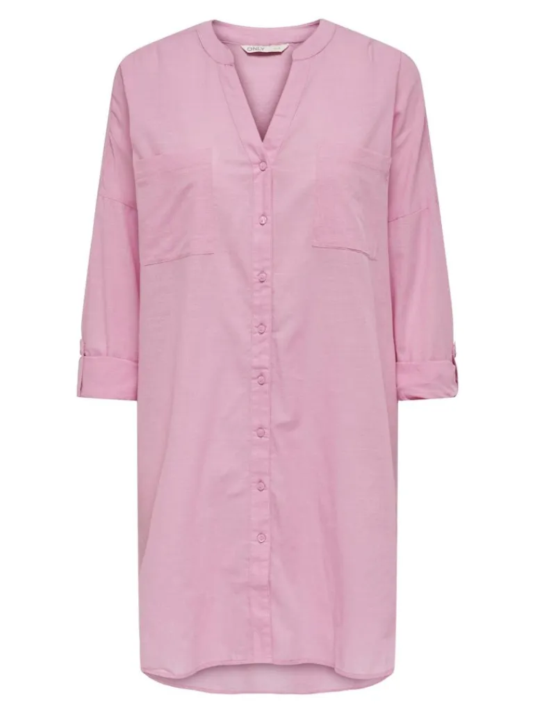 ONLAPELDOORN SOLID V-NECK L/S SHIRT NOOS begonia pink