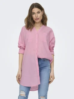ONLAPELDOORN SOLID V-NECK L/S SHIRT NOOS begonia pink
