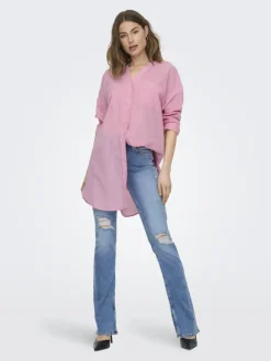 ONLAPELDOORN SOLID V-NECK L/S SHIRT NOOS begonia pink