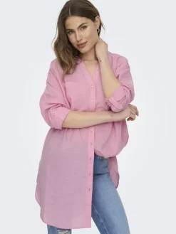ONLAPELDOORN SOLID V-NECK L/S SHIRT NOOS begonia pink
