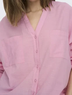 ONLAPELDOORN SOLID V-NECK L/S SHIRT NOOS begonia pink