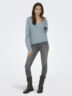ONLARIZONA LS SEQUINS V-NECK PUL KNT arona
