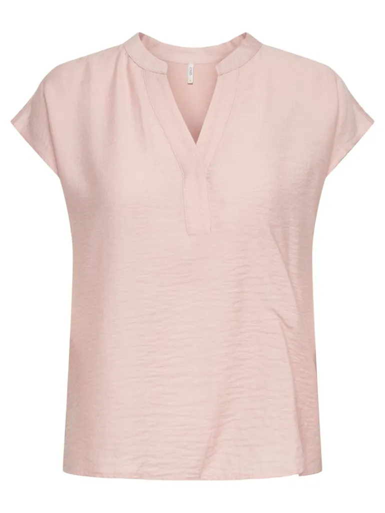 ONLASENTA S/S PLACKET MIX TOP JRS rose smoke