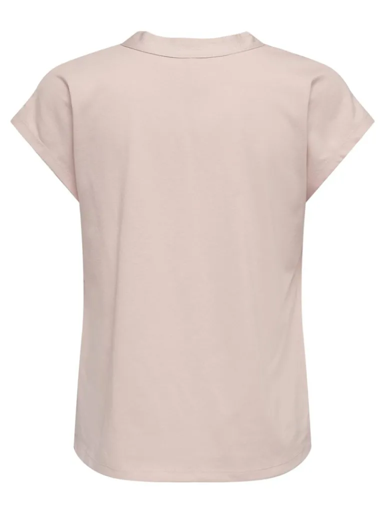 ONLASENTA S/S PLACKET MIX TOP JRS rose smoke