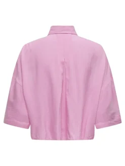 ONLASTRID LIFE 2/4 CROP SHIRT WVN NOOS begonia pink