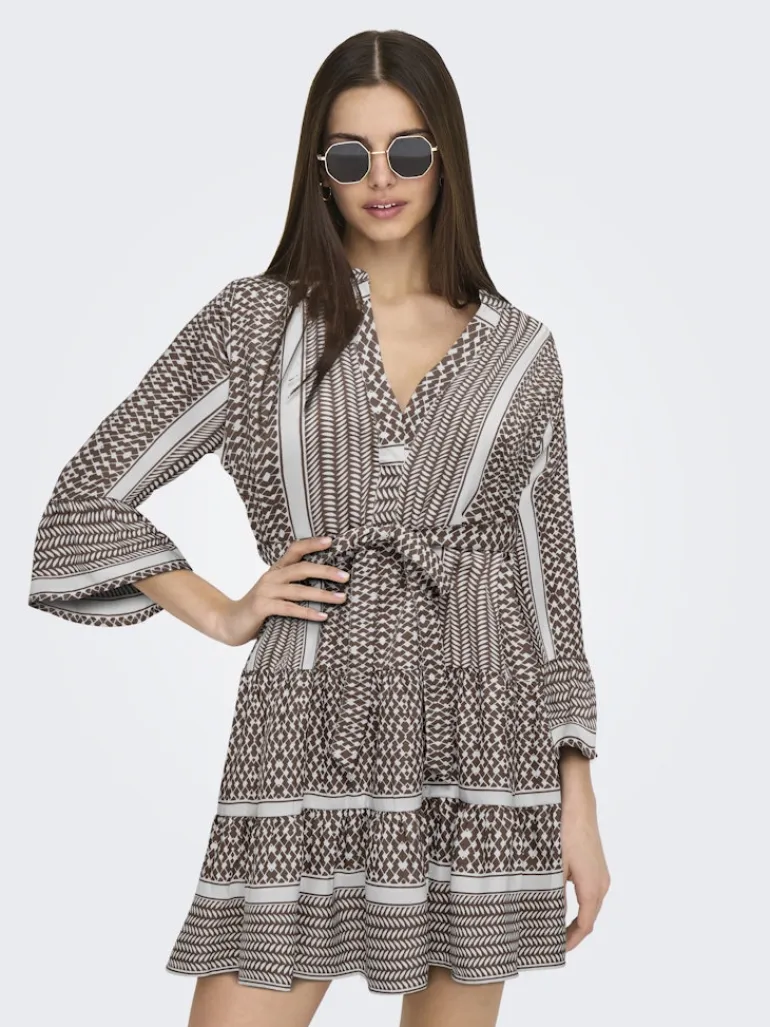 ONLATHENA LIFE 3/4 SHORT DRESS WVN NOOS rose brown