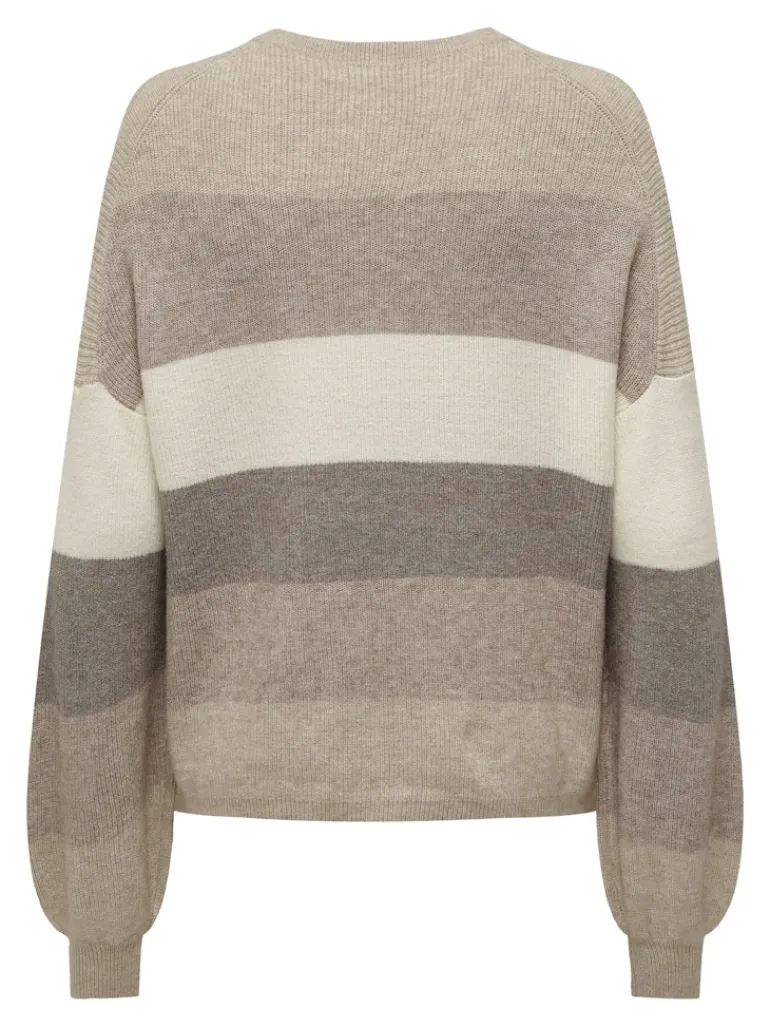 ONLATIA LIFE L/S STRIPE PULLOV KNT NOOS feather gray
