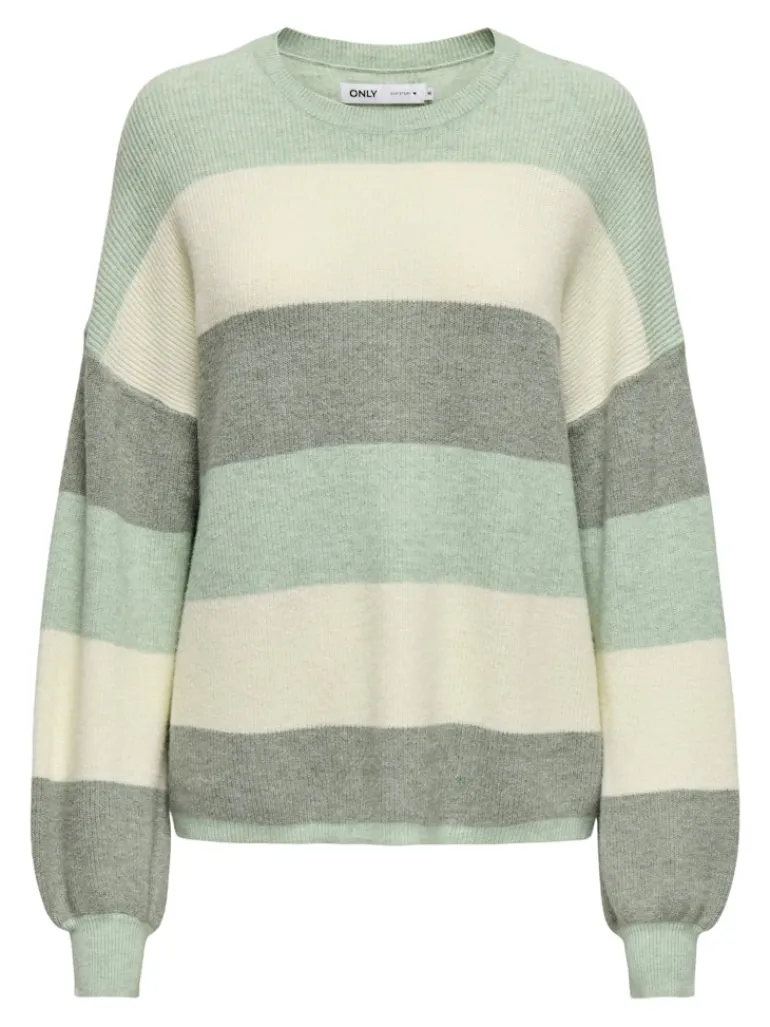 ONLATIA L/S STRIPE PULLOV KNT NOOS silt green