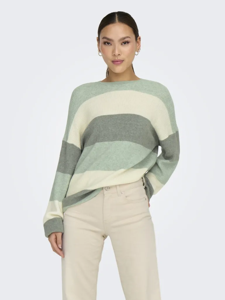 ONLATIA L/S STRIPE PULLOV KNT NOOS silt green