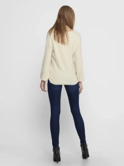 ONLATIA V-NECK L/S PULLOVER CC KNT almond milk