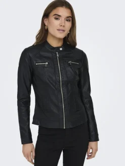 ONLBANDIT FAUX LEATHER BIKER OTW NOOS black