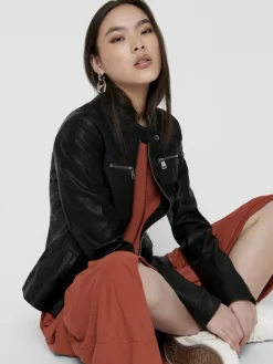 ONLBANDIT FAUX LEATHER BIKER OTW NOOS black