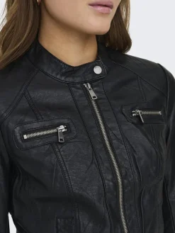 ONLBANDIT FAUX LEATHER BIKER OTW NOOS black
