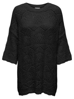ONLBEACHIE LIFE 3/4 LOOSE ONECK KNT black