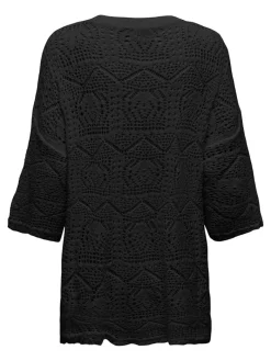 ONLBEACHIE LIFE 3/4 LOOSE ONECK KNT black