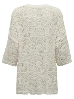 ONLBEACHIE LIFE 3/4 LOOSE ONECK KNT cloud dancer