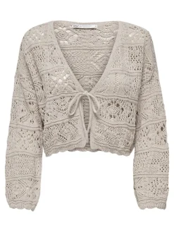 ONLBEACH LIFE 7/8 TIE CARDIGAN KNT NOOS pumice stone