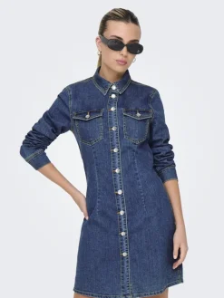 ONLBELIEVE LS STRETCH DNM DRESS QYT medium blue denim