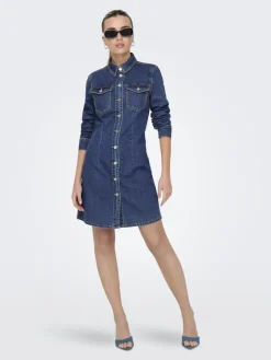 ONLBELIEVE LS STRETCH DNM DRESS QYT medium blue denim