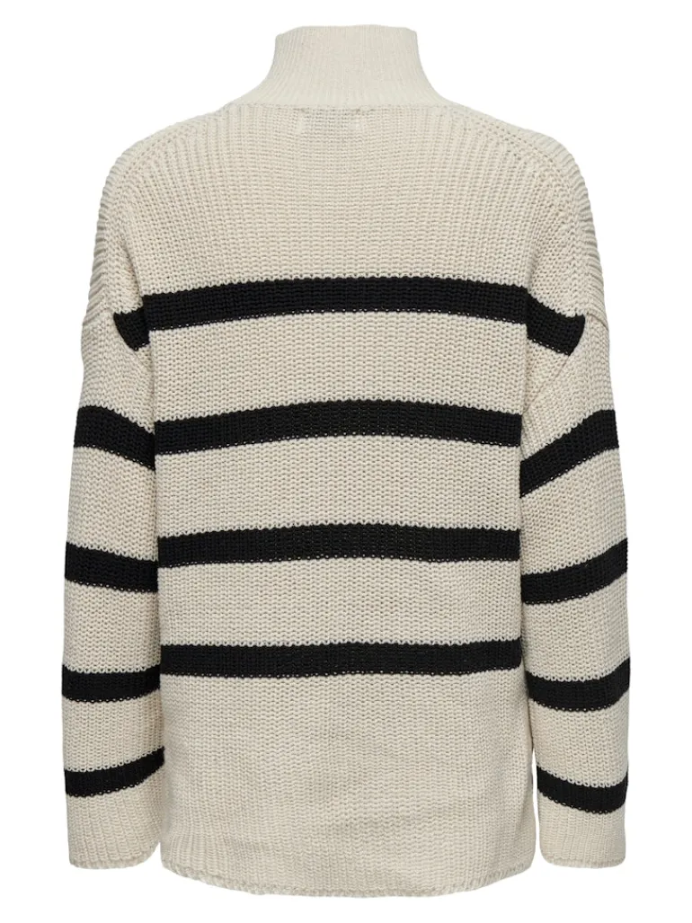 ONLBELLA LIFE LS HIGH NECK KNT pumice stone-black
