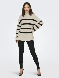 ONLBELLA LIFE LS HIGH NECK KNT pumice stone-black