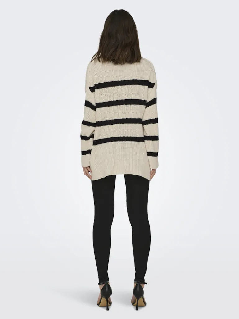 ONLBELLA LIFE LS HIGH NECK KNT pumice stone-black